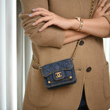 Chanel 23S Denim Quilted  Holder Shoulder Bag