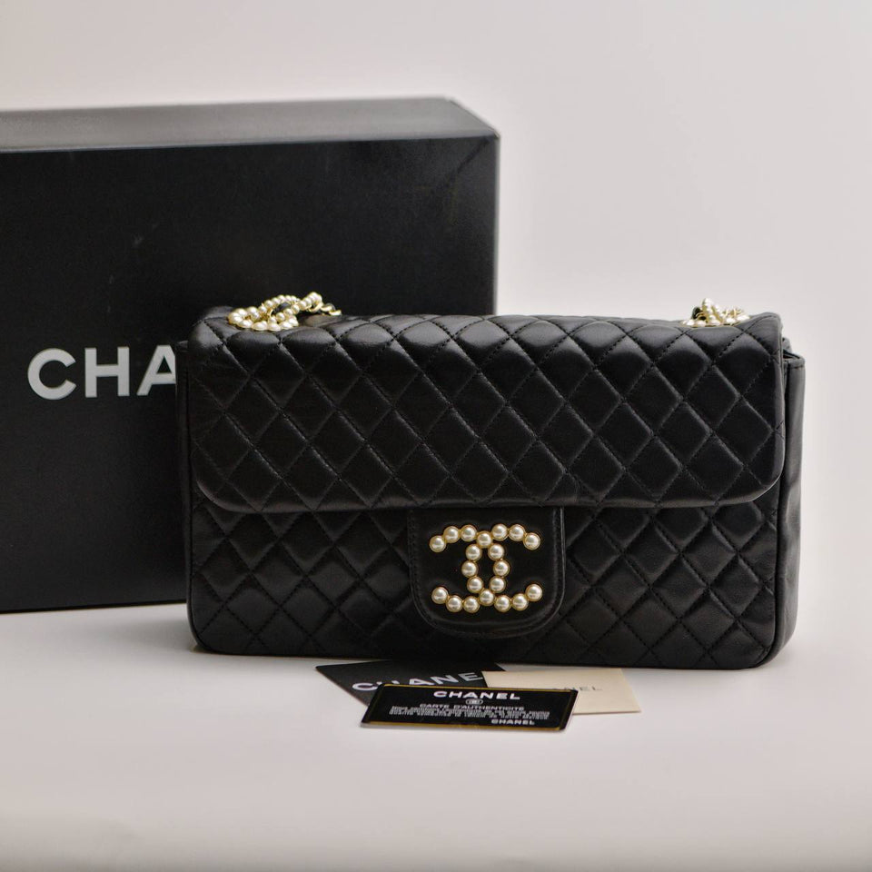 Chanel Matelasse Westminster Leather Faux Pearl Chain Shoulder Bag