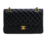 Chanel Lambskin Black Quilted Medium Classic Double Flap Bag