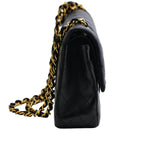Chanel Lambskin Black Quilted Medium Classic Double Flap Bag