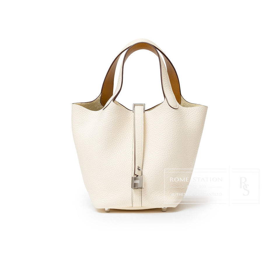 Hermes Picotin 18 Nata and Sesame Clemence/Swift Palladium Hardware