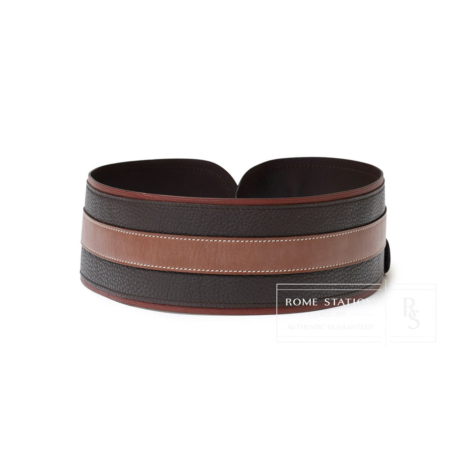 Hermes Vintage Waist Belt Brown/Rouge/Natural