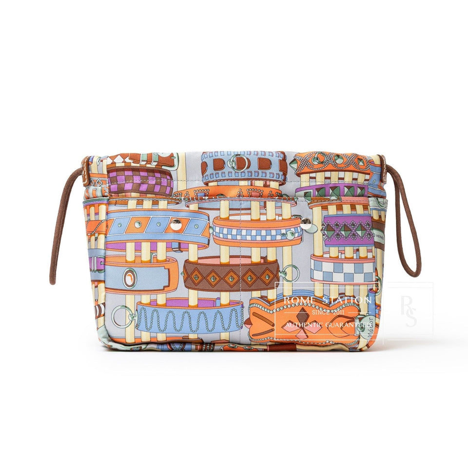 Hermes Fourbi 20 pouch Paprika/Rose pop/Fauve Nylon/Silk Barenia Palladium Hardware