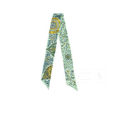 Hermes Twilly Silk L'Arbre De Vie Vert/Jaune/Blue
