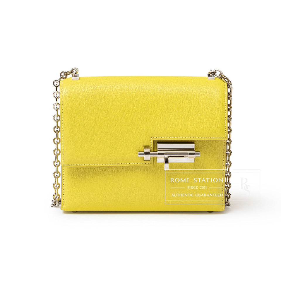 Hermes Mini Verrou Chaine Bag Lime Chevre Mysore Palladium Hardware