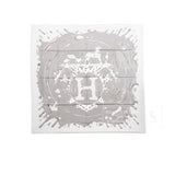 Hermes Carre Scarf 90 Peinture Fraiche Blanc/Sepia