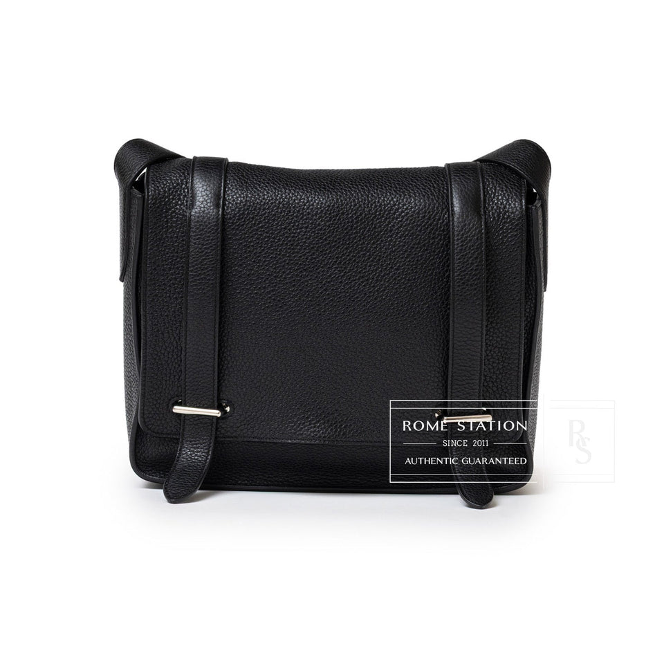 Hermes Steve Caporal Messenger 28 Black Clemence Palladium Hardware