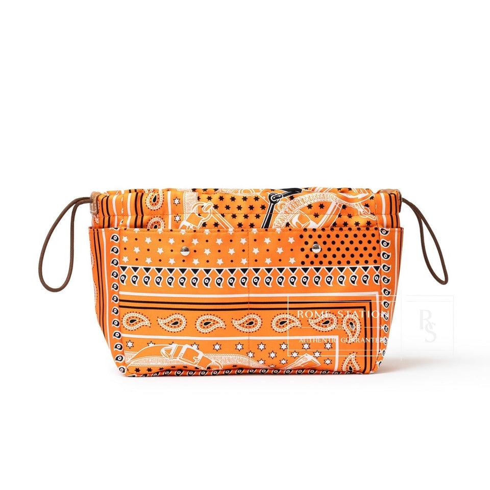 Hermes Fourbi 25 pouch Orange Nylon/Silk Barenia Palladium Hardware