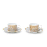 Hermes Mosaique au 24 Gold Tea Cup Set of Two