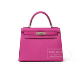 Hermes Kelly 28 Sellier Rose Pourpre Epsom Palladium Hardware