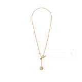 Hermes Ex-Libris Diamond Pendant Necklace Small model Rose Gold Au750