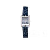 Hermes Cape Cod Diamond Watch Small Model 31mm Steel/Shiny Alligator Blue Saphir