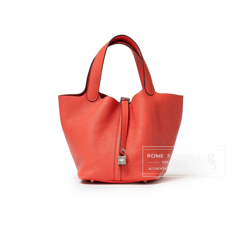Hermes Picotin 22 Rose Jaipur Clemence Palladium Hardware