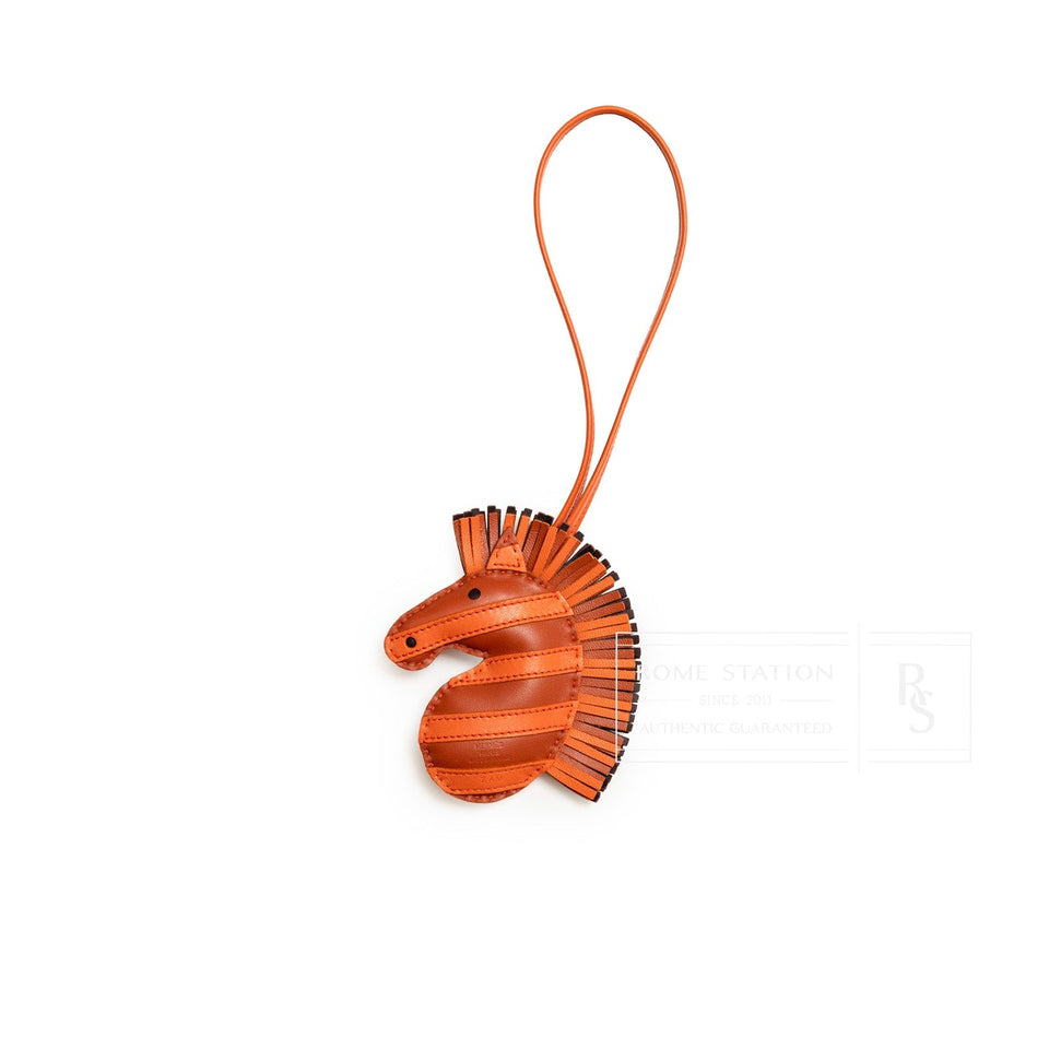 Hermes Milo Geegee Savannah Bag Charm PM Carnelian/Poppy/Rouge Sellier Swift