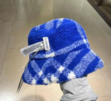 Luxury Burberry MH Fleece Check Reversible Bucket Hat Black