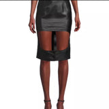 Luxury Burberry Florence Black Cut Out Leather Skirt