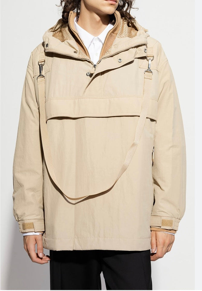 Luxury Burberry Baybridge Men's Outdoor Hooded Jacket Beige Jacket