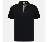 Luxury Burberry Hartford Check Placket Mens Polo Black L