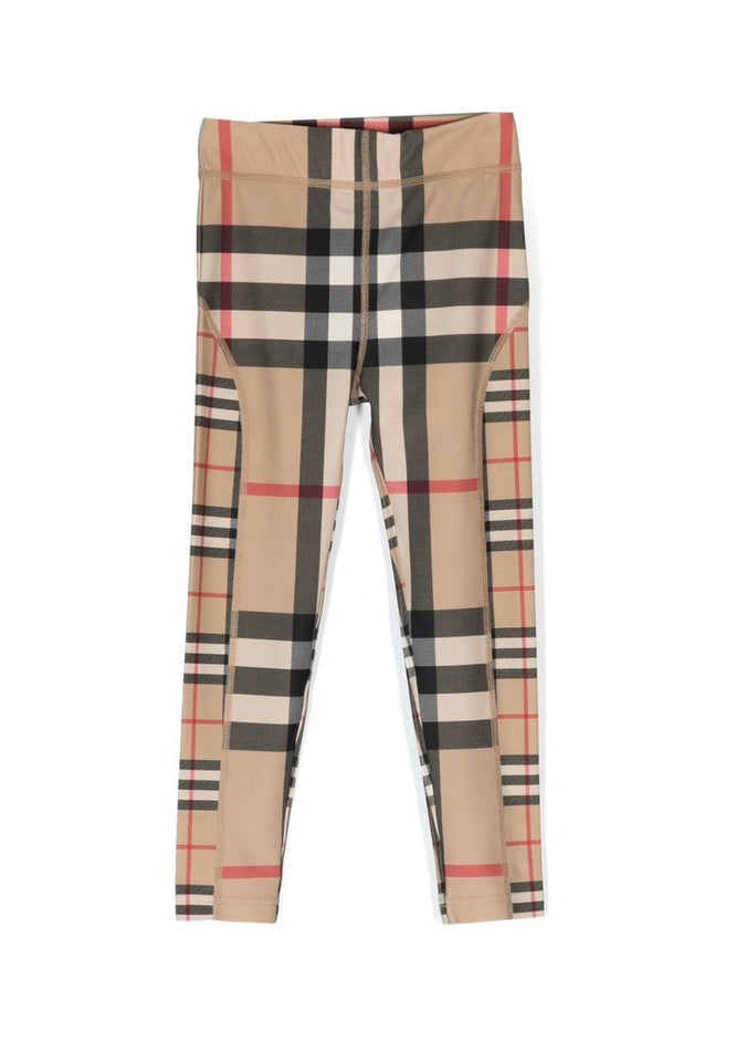 Luxury Burberry Kids Isabella Check Pattern Archive Beige Leggings 10Y