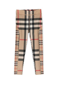 Luxury Burberry Kids Isabella Check Pattern Archive Beige Leggings 10Y