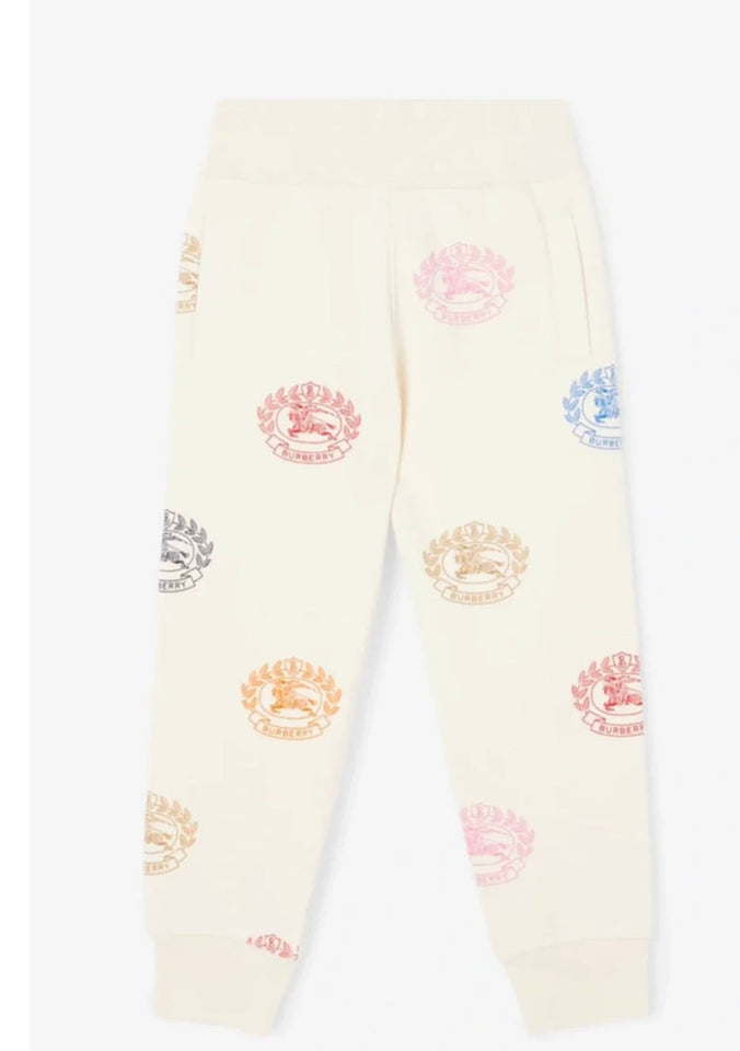 Luxury Burberry KG4 Kids Sidney Joggers Pale Cream
