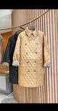 Luxury Burberry Tything Camel Quilted Long Jacket S