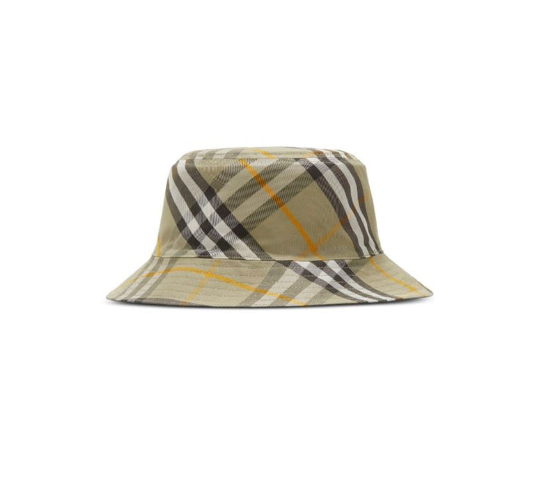 Luxury Burberry Check Reversible Bucket Antique Green Hat