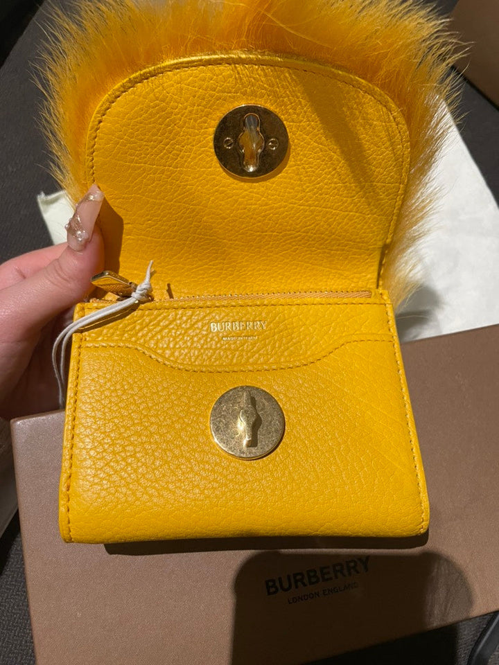 Luxury Burberry LS Compact Wallet Mimosa – Fur Wallet