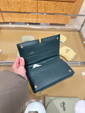 Luxury Burberry LS Snip Large Bifold in Forest Green Leather Wallet