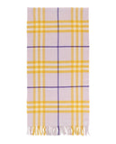 Luxury Burberry Check-Pattern Fringed Cashmere Scarf Womens 8079555