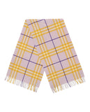 Luxury Burberry Check-Pattern Fringed Cashmere Scarf Womens 8079555