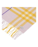 Luxury Burberry Check-Pattern Fringed Cashmere Scarf Womens 8079555