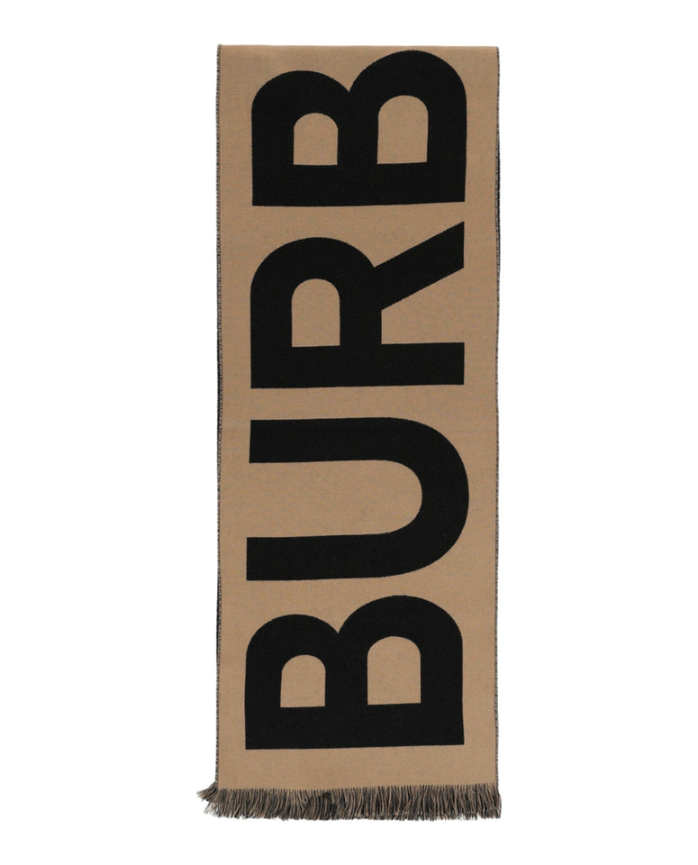 Luxury Burberry Logo Wool Scarf Womens 8057147
