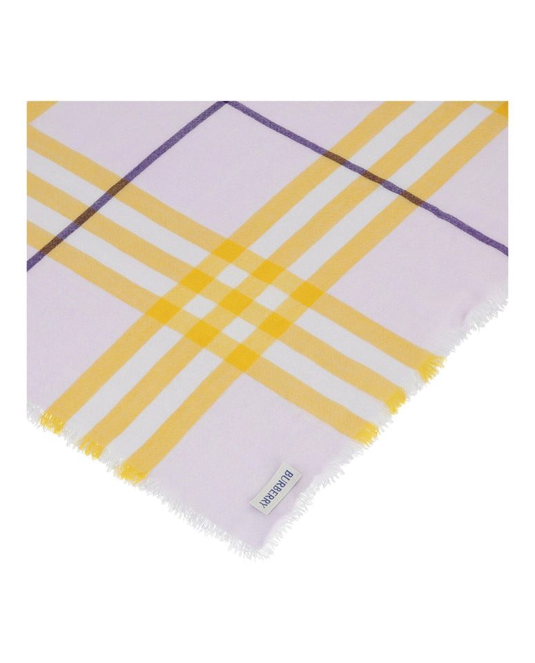 Luxury Burberry Checked Wool Scarf Womens 8079704