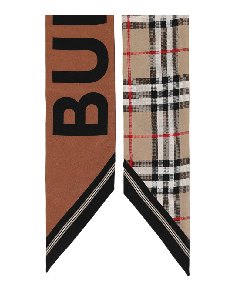 Luxury Burberry House Check Patterned Silk Scarf Womens 8028950