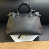 Luxury Burberry Black Leather Tote Bag Medium Size