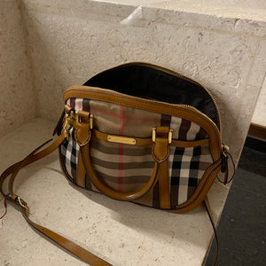 Luxury Burberry Orchard Crossbody Bag Check Beige