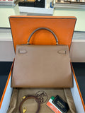Hermes Kelly 32 Bag Epsom Leather Gold Brown