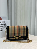 Luxury Burberry Grace Beige Plaid Shoulder Bag