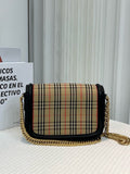Luxury Burberry Grace Beige Plaid Shoulder Bag