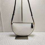 Luxury Burberry Halfmoon Bag White Leather Crossbody