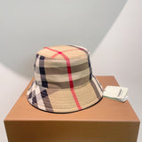 Luxury Burberry Vintage Check Bucket Hat Beige OS