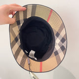 Luxury Burberry Vintage Check Bucket Hat Beige OS