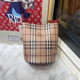 Luxury Burberry Vintage Check Beige Bucket Bag