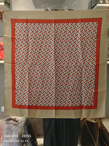 Luxury Burberry Monogram Red OS  Scarf