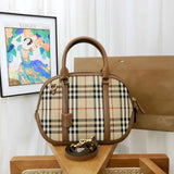 Luxury Burberry Vintage Check Plaid Beige Shoulder Bag