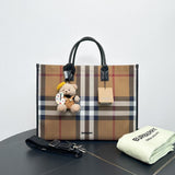 Luxury Burberry Large Two-Way Tote Bag in Classic Check Canvas