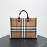 Luxury Burberry Large Two-Way Tote Bag in Classic Check Canvas