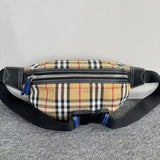 Luxury Burberry Vintage Check Beige Belt Bum Bag