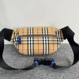 Luxury Burberry Vintage Check Beige Belt Bum Bag